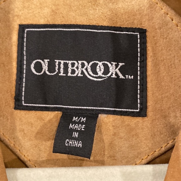 NOW ON SALE ‼️Vintage Outbrook suede leather beige coat Size M - Picture 5 of 8